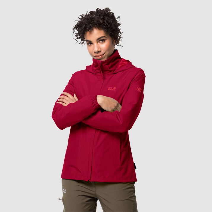 Jack Wolfskin Womens Stormy Point Hardshell Jacket Deep Red 176283AQR